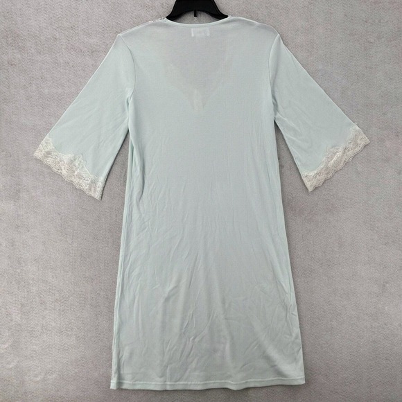 SOFTIES Paddi Murphy Night Gown Womens SMALL Ribbed Lace Trim Light Green - Picture 2 of 10